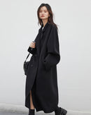 Long Double-Faced Wool Blend Coat