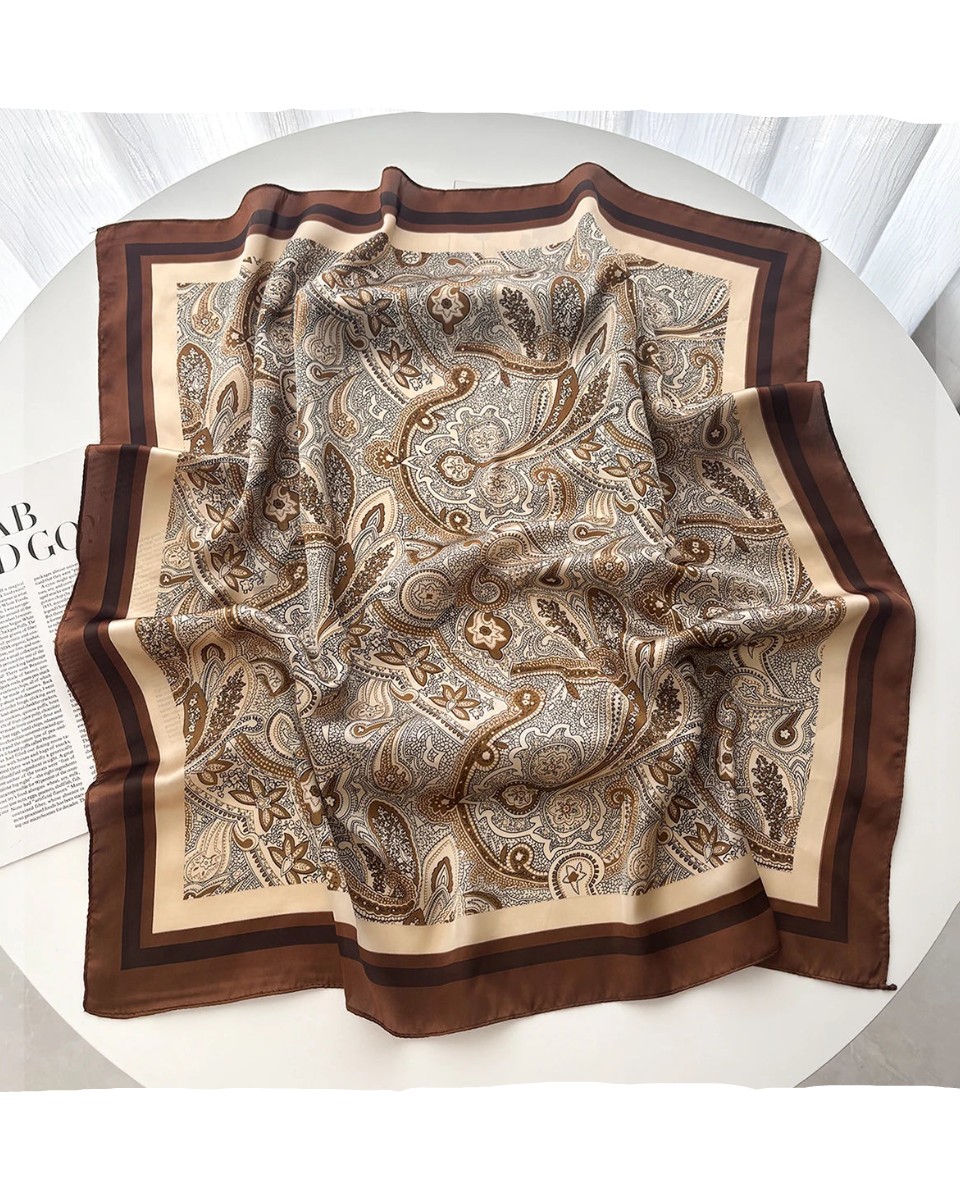 Paisley Floral Print Square Scarf