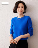 Crew Neck Long-Sleeved Cashmere Knit Sweater