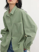 Oversized Long-sleeved Cotton Shirt