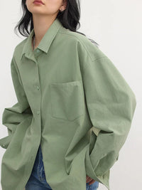Oversized Long-sleeved Cotton Shirt