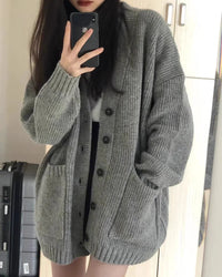Loose Cashmere V-Neck Cardigan