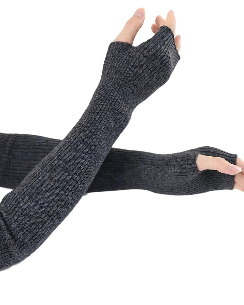 Ribbed Fingerless Arm Warmers