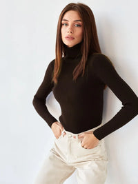 Knitted Basic Turtleneck Sweaters