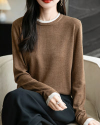 Layered-Look Wool-Blend Knit Top