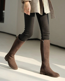 Suede Zip Knee Plush-High Boots