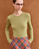 Wool Superfine Seamless Crew Neck Sweater