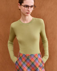 Wool Superfine Seamless Crew Neck Sweater