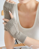 Soft Knit Wrist Warmers Thumb-Hole Mittens