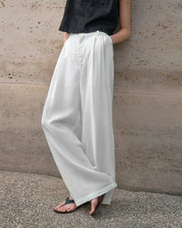 Casual Linen High-Waisted Loose Wide-Leg Pants