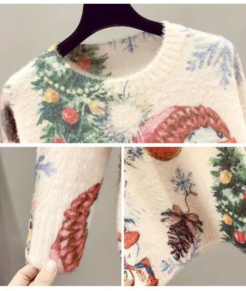 Christmas Snowman Pullover Knitted Sweater