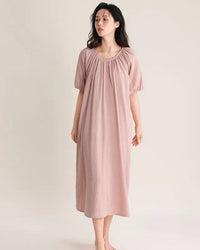 women's cotton midi nightgown — a breathable, relaxed-fit sleep dress designed for effortless comfort through every season.