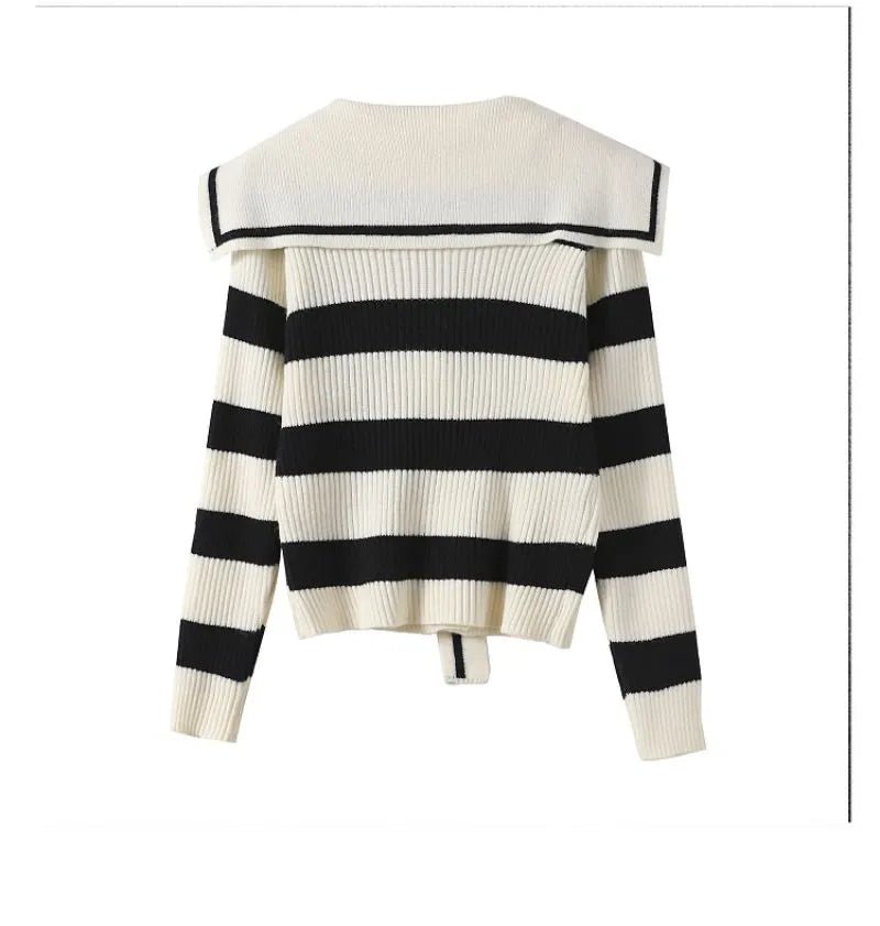 Sailor Collar Vintage Cardigan Sweater