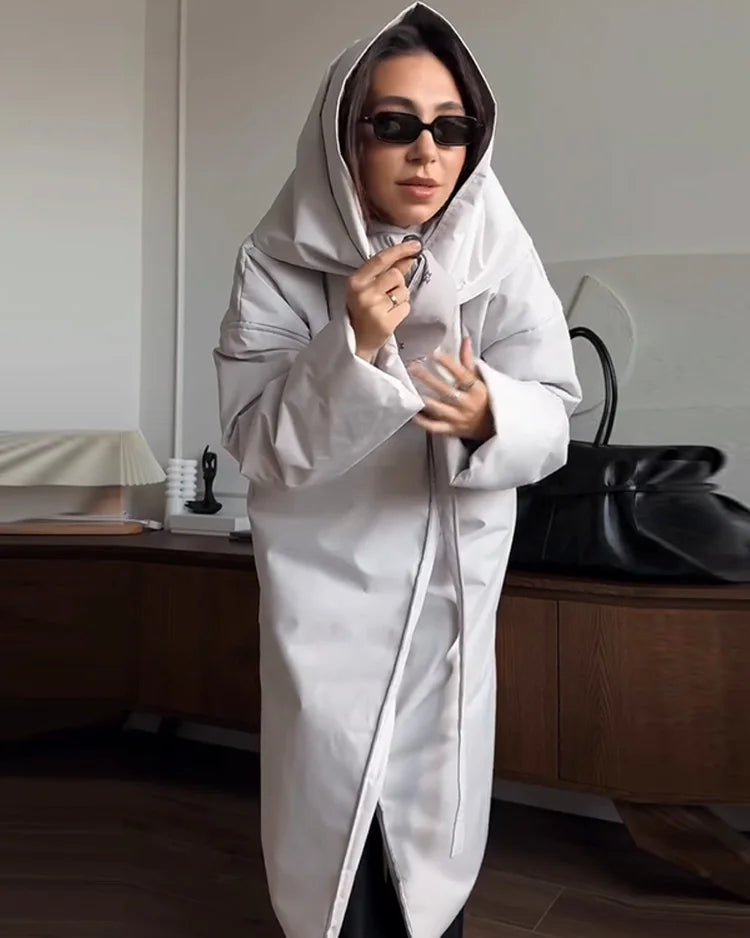 Long Padded Shawl Collar Coat