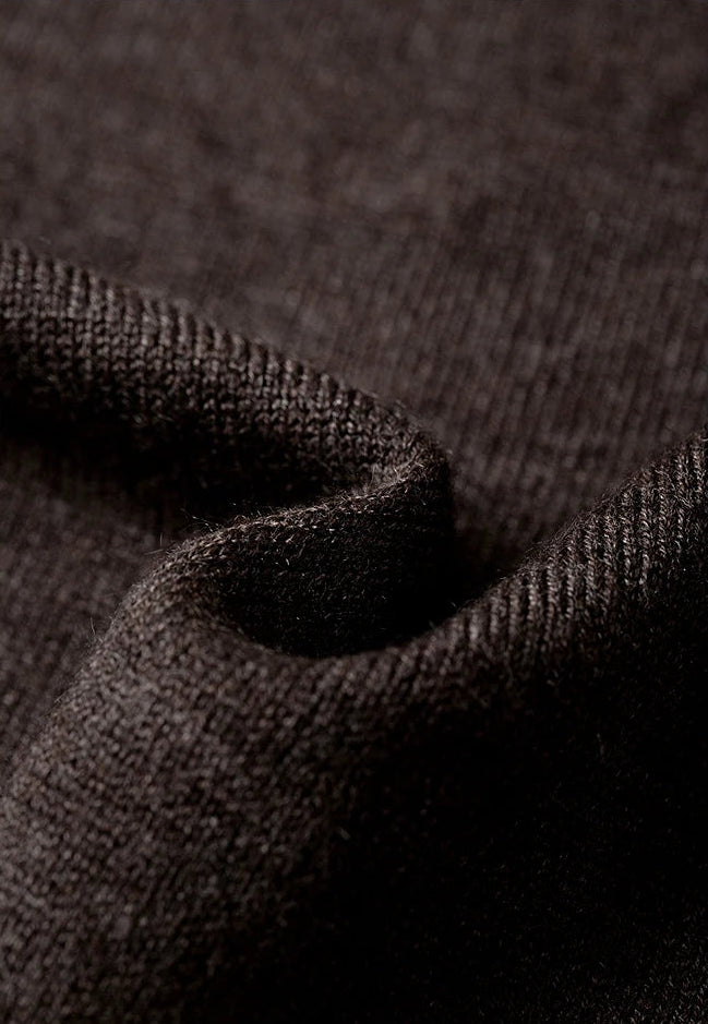 Slim-Fit Double-Layer Wool Blend V-Neck Sweater