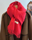 Faux Cashmere Tassel Wrap Scarf