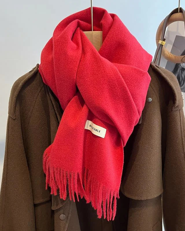 Faux Cashmere Tassel Wrap Scarf