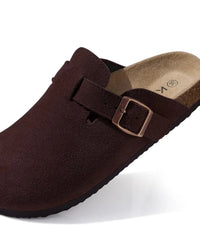 Suede Platform Cork Insole Slippers