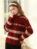 Red Jacquard Christmas Sweaters