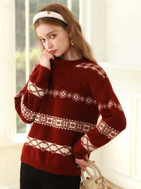 Red Jacquard Christmas Sweaters