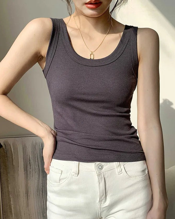 Ribbed Knitted Casual Vest