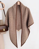 Textured Wool Blend Triangle Shawl