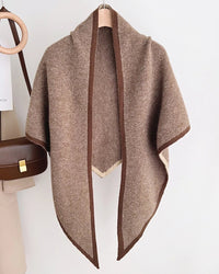 Textured Wool Blend Triangle Shawl
