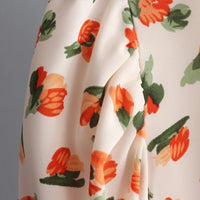 Floral Printed V-Neck Chiffon Dress