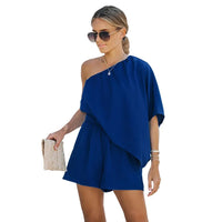 One Shoulder High Waist Short Playsuit