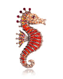 Diamond-Set Seahorse Brooch