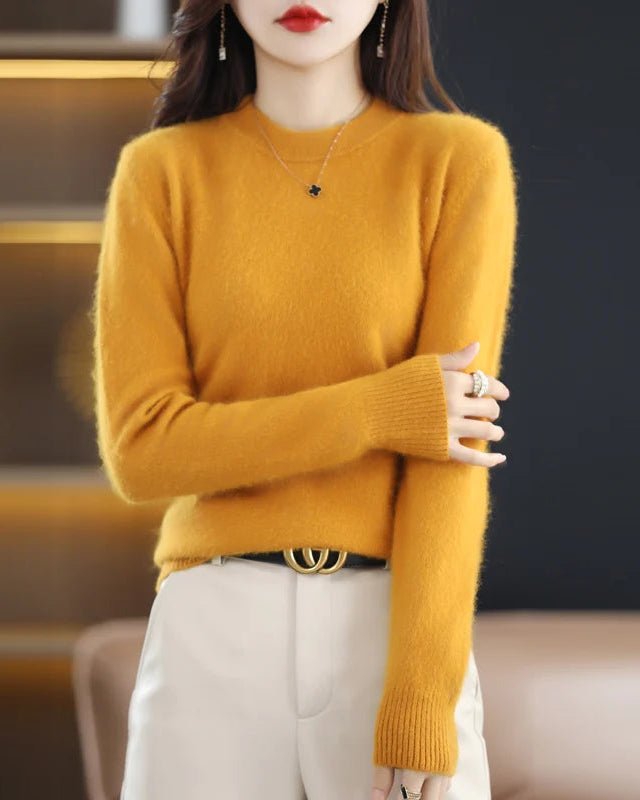 Mink Cashmere Crew Neck Knitted Sweater
