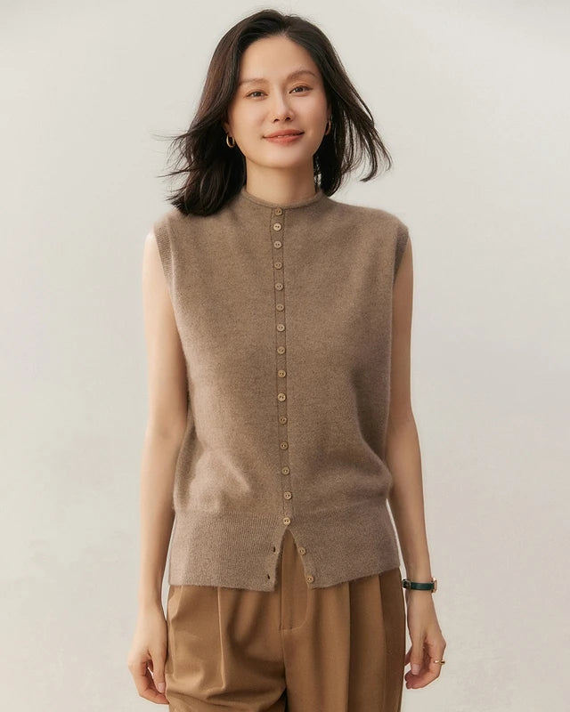 Cashmere Pullover Knitted Sleeveless Sweater Vest