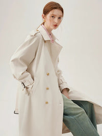 Double Breasted Office Long Trench Coats