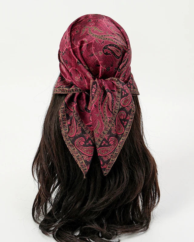 Printed Square Scarf Shawl & Headband