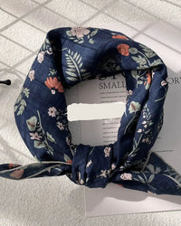 Floral Print Small Square Scarf