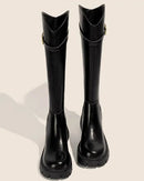 Fur-Lined Knee-High Riding Boots
