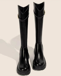 Fur-Lined Knee-High Riding Boots