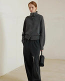 Heavyweight Single-Breasted Cashmere Turtleneck Cardigan