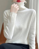 High-Neck Knitted Wool Pullover