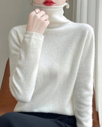 High-Neck Knitted Wool Pullover
