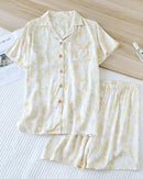 Floral Viscose Pajama Short Set