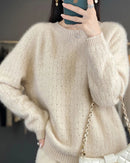 Merino Wool Jacquard Cut-Out Knit Pullover