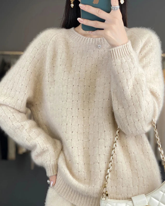 Merino Wool Jacquard Cut-Out Knit Pullover