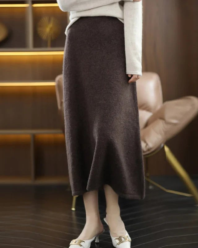 Wool Knitted A-Line Skirt