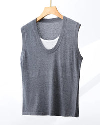 Wool-Blend Crew-Neck Knitted Vest