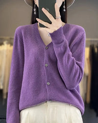 Merino Wool V-Neck Cardigan