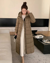 Long Hooded Quilted Puffer Coat