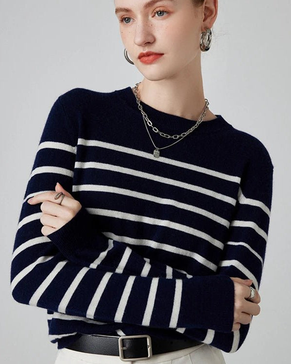 Striped Wool Pullover Sweater