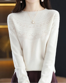 Merino Wool Hollow-Knit Pullover