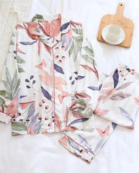 Floral Print Long-Sleeve Pajama Set